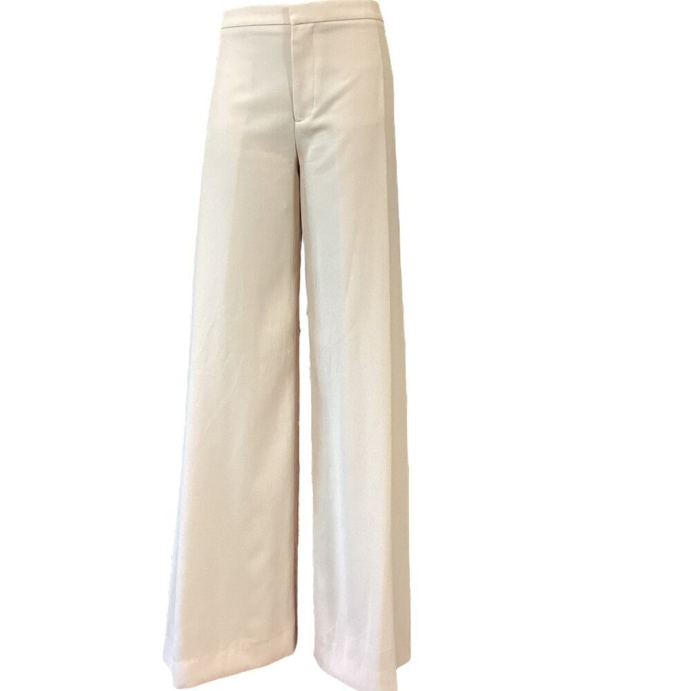 Zara Woman Wide Leg Hi-Rise Pants S (31-1/2"x 34-3/8") Sand Beige #122X